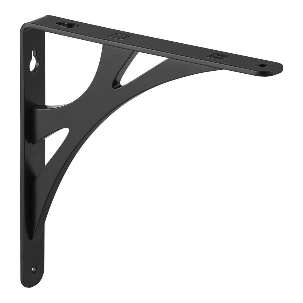 Everbilt 8 in. Black Contempo Steel Shelf Bracket 46403PKLHD The Home Depot
