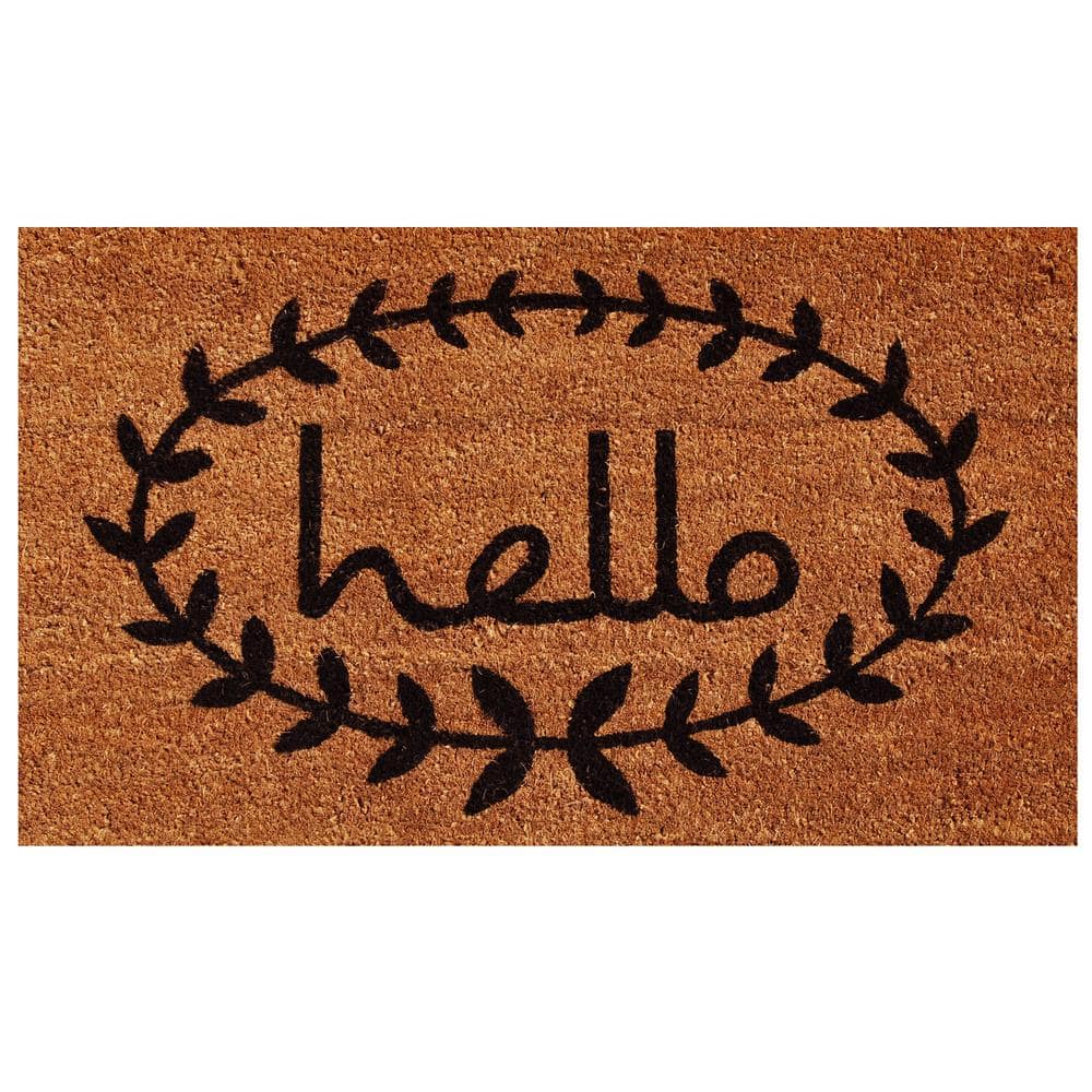 Calico Hello 24 in. x 36 in. Door Mat