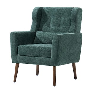 28.74 in. W x 24.21 in. D x 37.6 in. H Blackish Green Wood Linen Cabinet with Upholstered Reading Chair