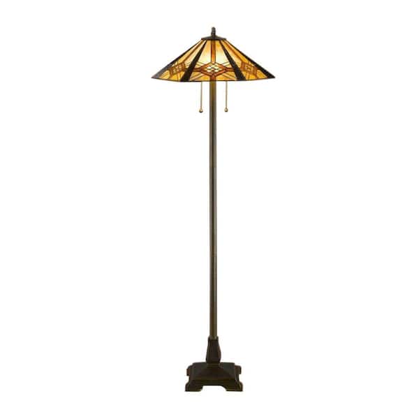 Serena D'italia 60 in. Hex Mission Bronze Floor and Table Lamp Set