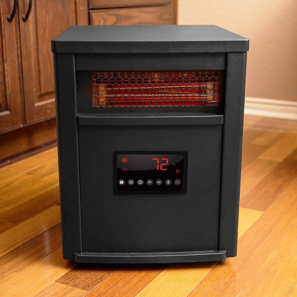 16-Inch Black Steel Infrared Heater with LED Display