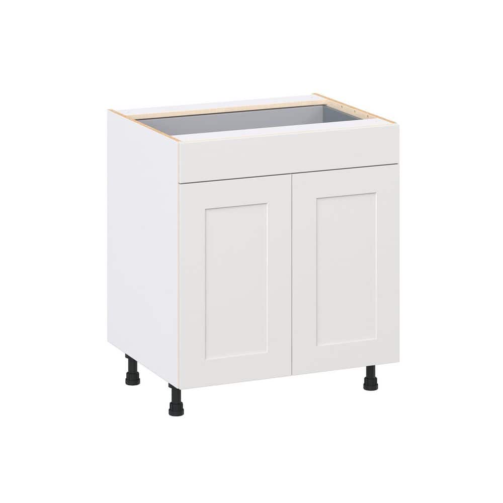 Roseland 30 in. W x 24 in. D x 34.5 in. H Assembled Shaker Base Kitchen Cabinet in Warm White with Drawers price history on PriceWatchPro