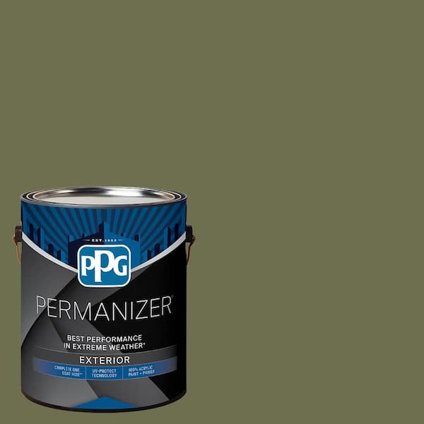 PERMANIZER 1 gal. PPG1125-6 Toy Tank Green Semi-Gloss Exterior Paint