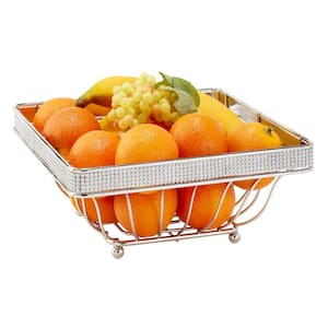Chrome Fruit Basket in Pave Diamond Design