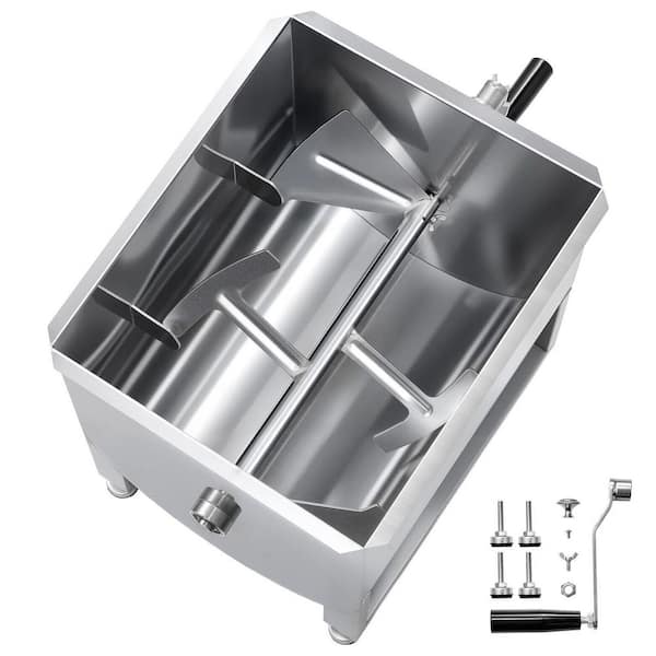 Stainless Steel 40L Fixed Tank Max 80LBS Lid Handle Gear Reducer Manual Meat Sausage Mixer