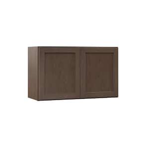 Shaker 30 in. W x 12 in. D x 18 in. H Assembled Wall Bridge Kitchen Cabinet in Brindle without Shelf