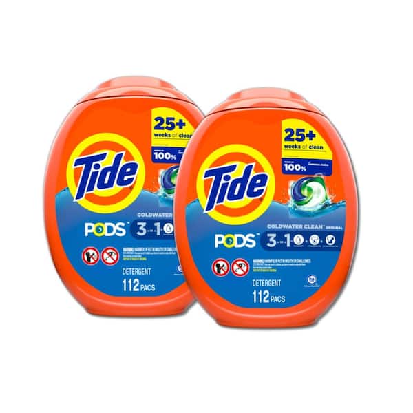 Tide Original Scent Liquid Laundry Detergent Pods (112-Count, Multi-Pack 2)