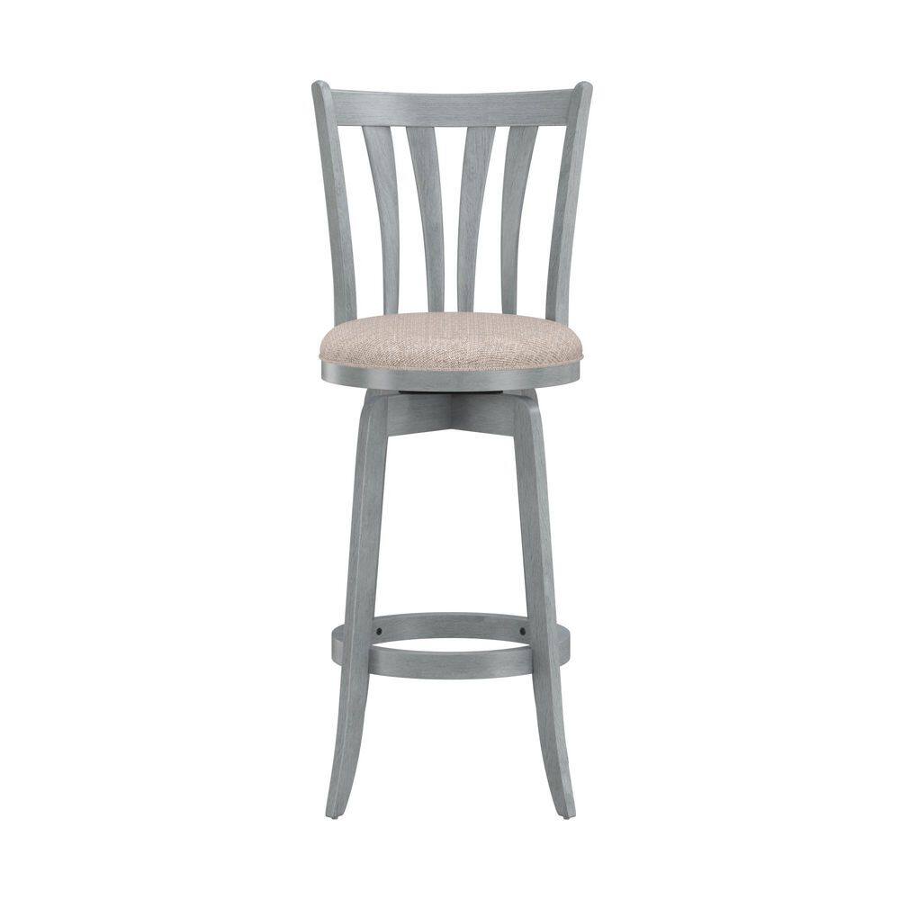 Savana 30" Blue Wirebrush Cream Swivel Wood Barstool