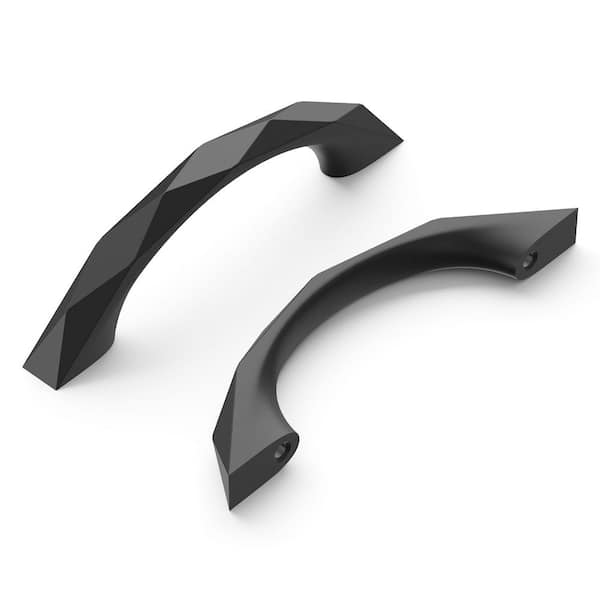 HICKORY HARDWARE Karat Collection Cabinet Pull 3 in. (76 mm) Center to Center Matte Black Finish Modern Zinc Arch Pull (1-Pack)