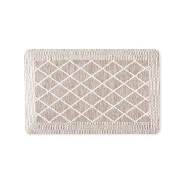 Cozy Living Lemon Wreath Grey Yellow 17.5 in. x 55 in. Runner Kitchen Mat