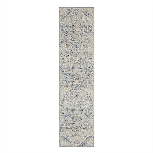 Mohawk Home Damon Blue 2 Ft. X 8 Ft. Runner Rug 832278 - The Home Depot