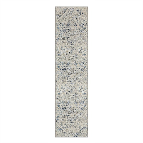 Mohawk Home Damon Blue 2 ft. x 10 ft. Runner Rug
