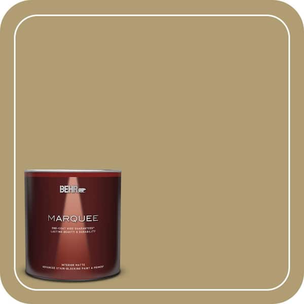 BEHR MARQUEE 1 qt. #QE-36 Golden Sage Matte Interior Paint & Primer