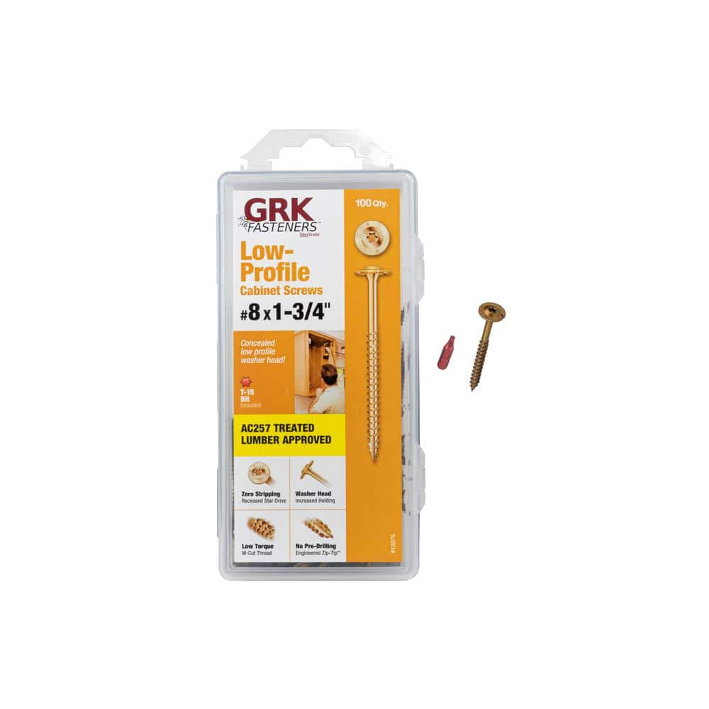 GRK Fasteners #8 in. x 1-3/4 in. Star Drive Low Profile Washer-Head ...