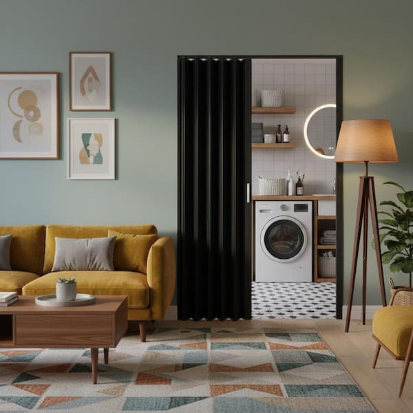 SOCBAZZAR 42 in x 80 in. Black Oak Finished Interior PVC Folding