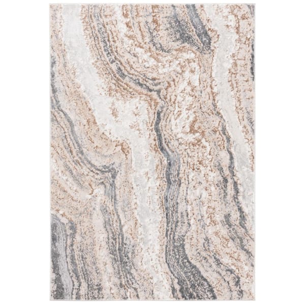 Aura 5 ft. x 7 ft. Beige/Dark Gray Abstract Area Rug