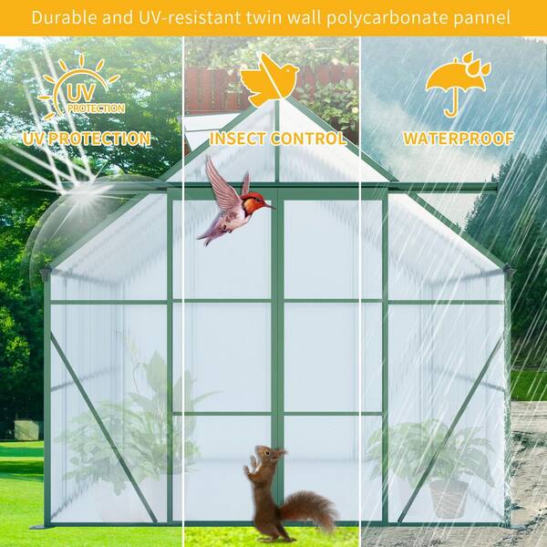 Mondawe 96 in. W x 74 in. D x 90 in. H Polycarbonate Green Double