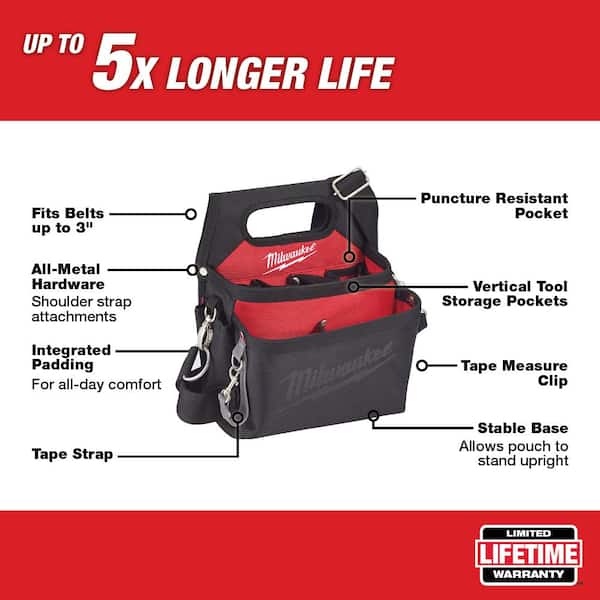 15-Pocket Electricians Tool Holder with Quick Adjust Belt and 6-in-1 Wire Stripper Pliers