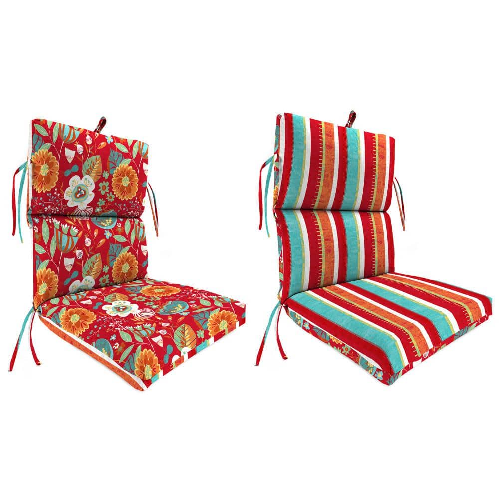 44 in. L x 22 in. W x 4 in. H Rectangular Reversible Outdoor Chair Cushion in Avianna Saxony and Frawley Saxony price history on PriceWatchPro