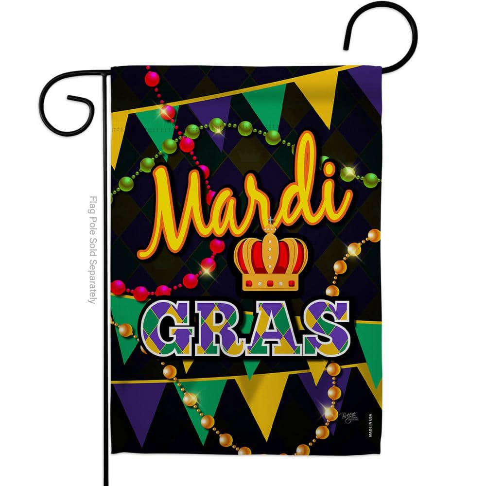Breeze Decor 13 In X 18 5 In Time To Mardi Gras Garden Flag 2 Sided breeze-decor-13-in-x-18-5-in-time-to-mardi-gras-garden-flag-2-sided