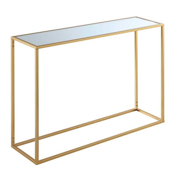 Convenience Concepts Gold Coast 42 in. Gold Standard Height Rectangular Mirror Top Console Table