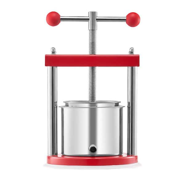 3.69 Gal. Fruit Wine Press, Stainless Steel Basket with Cross-beam and Triangular Structure, Manual Juice Maker for Home