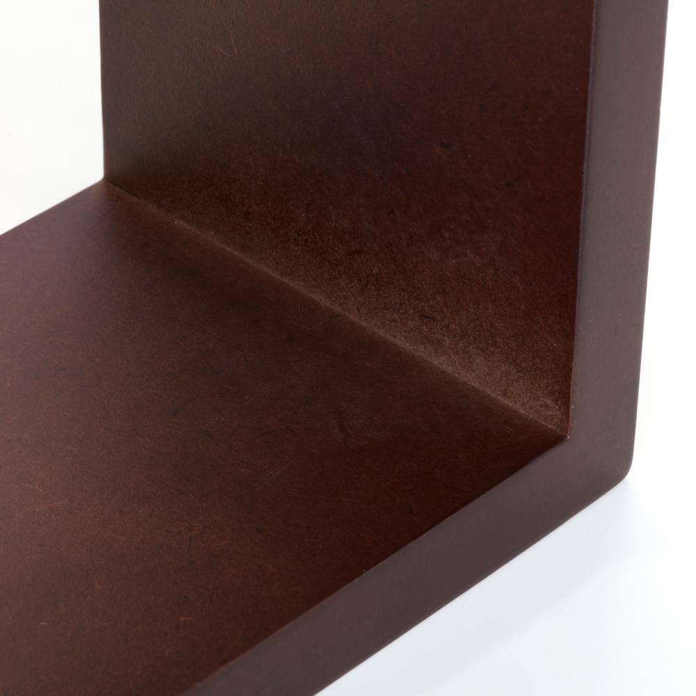 Modern Java Cubbi Floating Wall Shelves in Rich Brown MDF