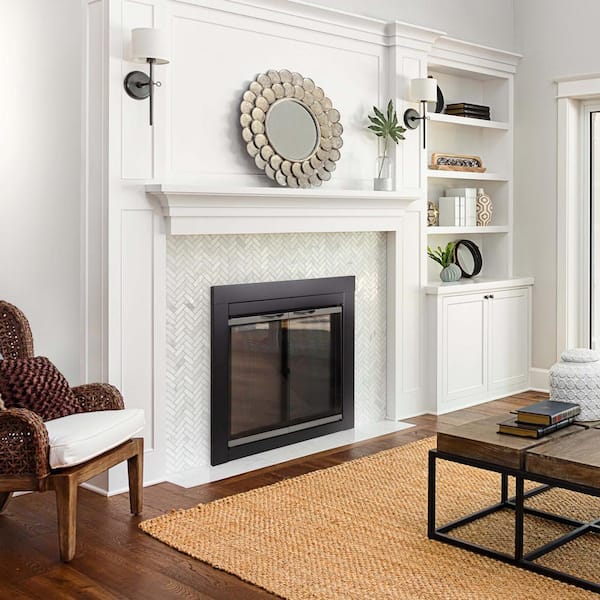 Pleasant Hearth Alsip Small Glass Fireplace Doors