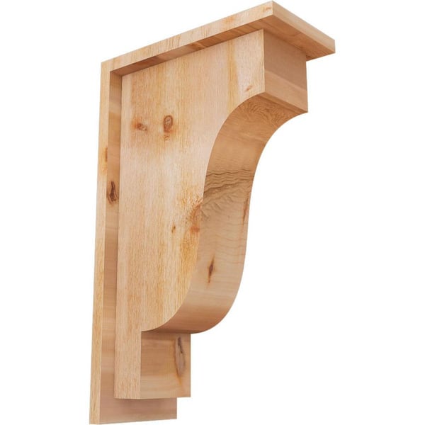 Ekena Millwork 6 in. x 12 in. x 20 in. Western Red Cedar Newport Rough Sawn Corbel with Backplate