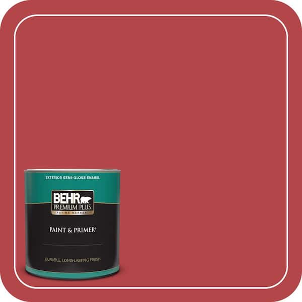BEHR PREMIUM PLUS 1 qt. Home Decorators Collection #HDC-SM14-10 Intrigue Red Semi-Gloss Enamel Exterior Paint & Primer