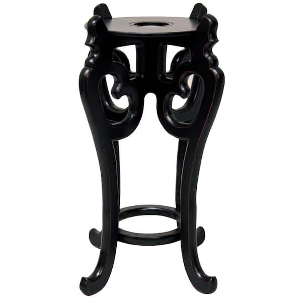 Oriental Furniture 15 in. Rosewood Fishbowl Stand in Black