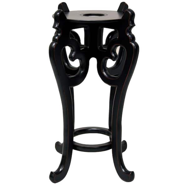 14 in. Rosewood Fishbowl Stand in Black