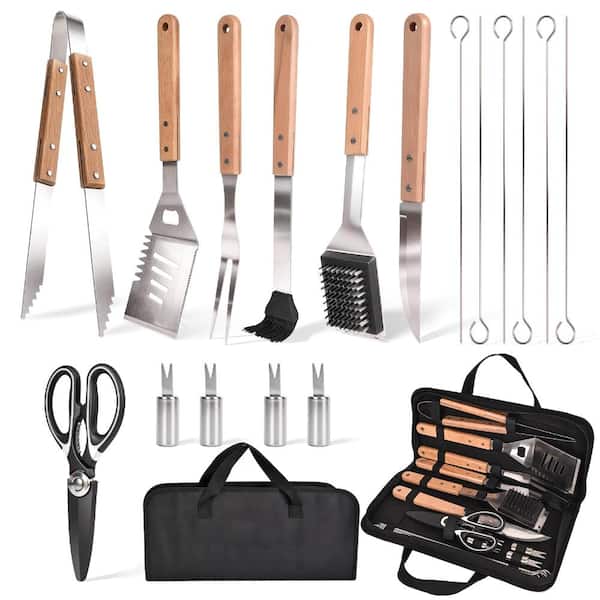 18-Piece BBQ Grill Utensils Set Heavy Duty Stainless Steel Carry