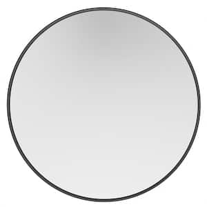 20 in. W x 20 in. H Round Metal Framed Modern Wall Mounted Bathroom Vanity Mirror Wall Mirror in Black