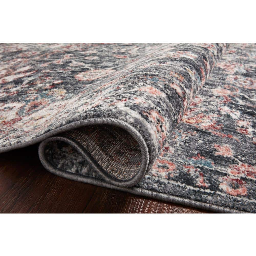 Cassandra Charcoal & Rust Vintage-Inspired Area Rug 5'3" x 7'9"