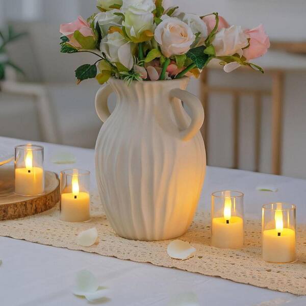 White Acrylic Battery Operated Votive with Remote Control and