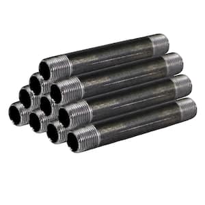Black Steel Pipe, 1/2 in. x 6 in. Nipple Fitting (10-Pack)