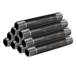 Black Steel Pipe, 1/4 in. x 6 in. Nipple Fitting (10-Pack)
