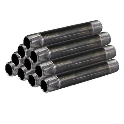 Black Steel Pipe, 3/4 in. x 6 in. Nipple Fitting (10-Pack)
