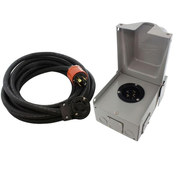 Generator Emergency Power Kit with L14-30 Inlet Box and 25ft Cord
