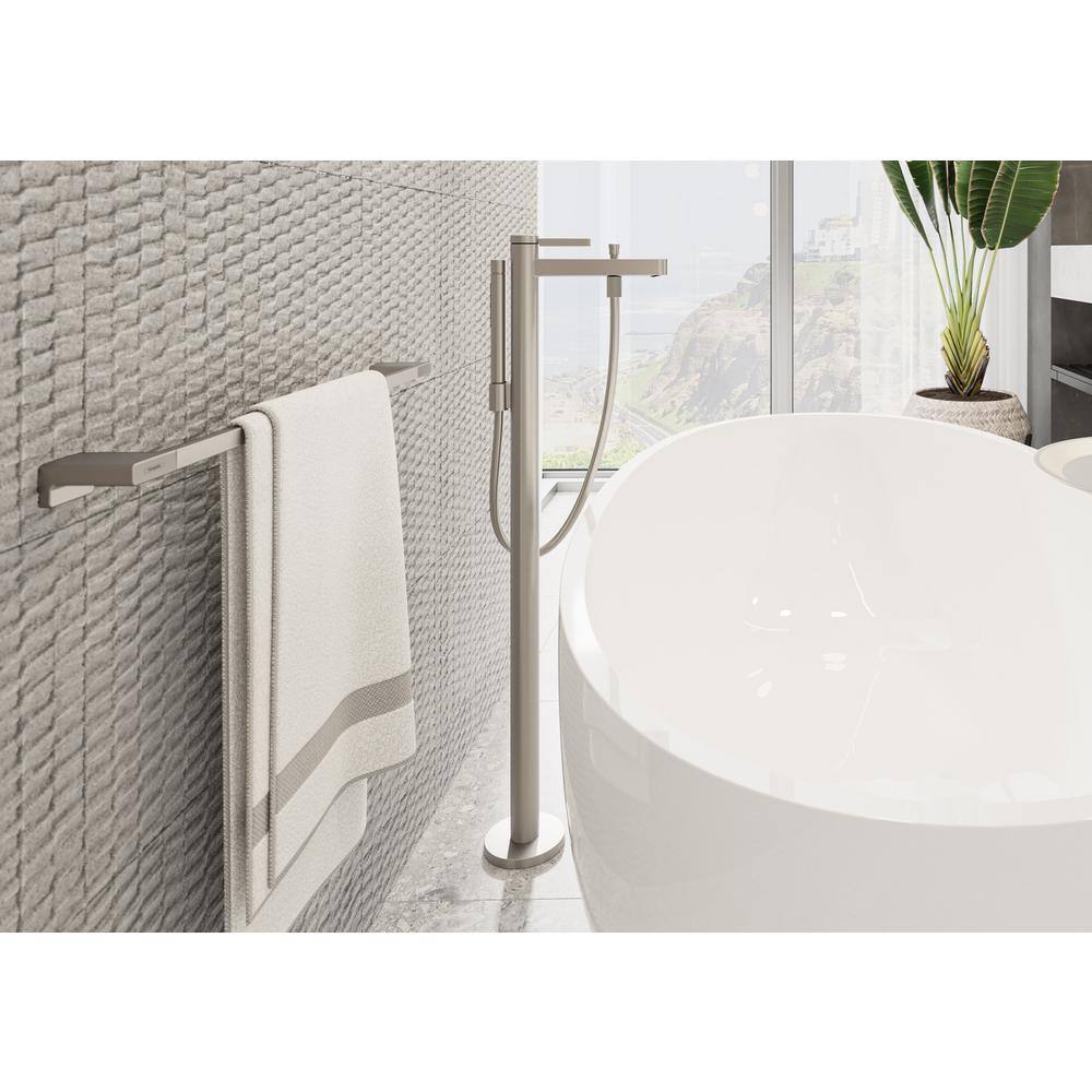 Brushed Nickel Metal Toilet Paper Holder with Shelf