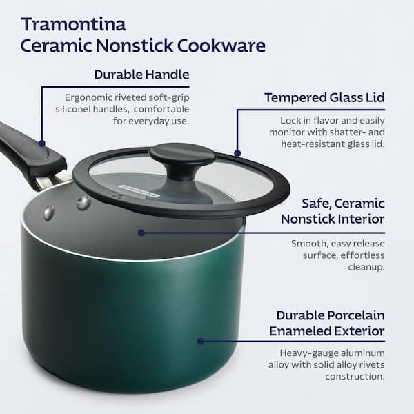 Tramontina 11-Piece Nesting Aluminum Ceramic Nonstick Cookware Set