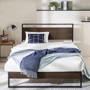 Suzanne Gray Wash Bamboo and Metal Frame Twin Platform Bed
