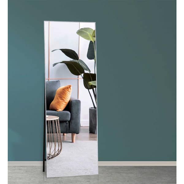 Miscool Vickers 65 in. x 22 in. Silver Modern Rectangle Aluminum Alloy Framed Full-Length Floor Standing Mirror