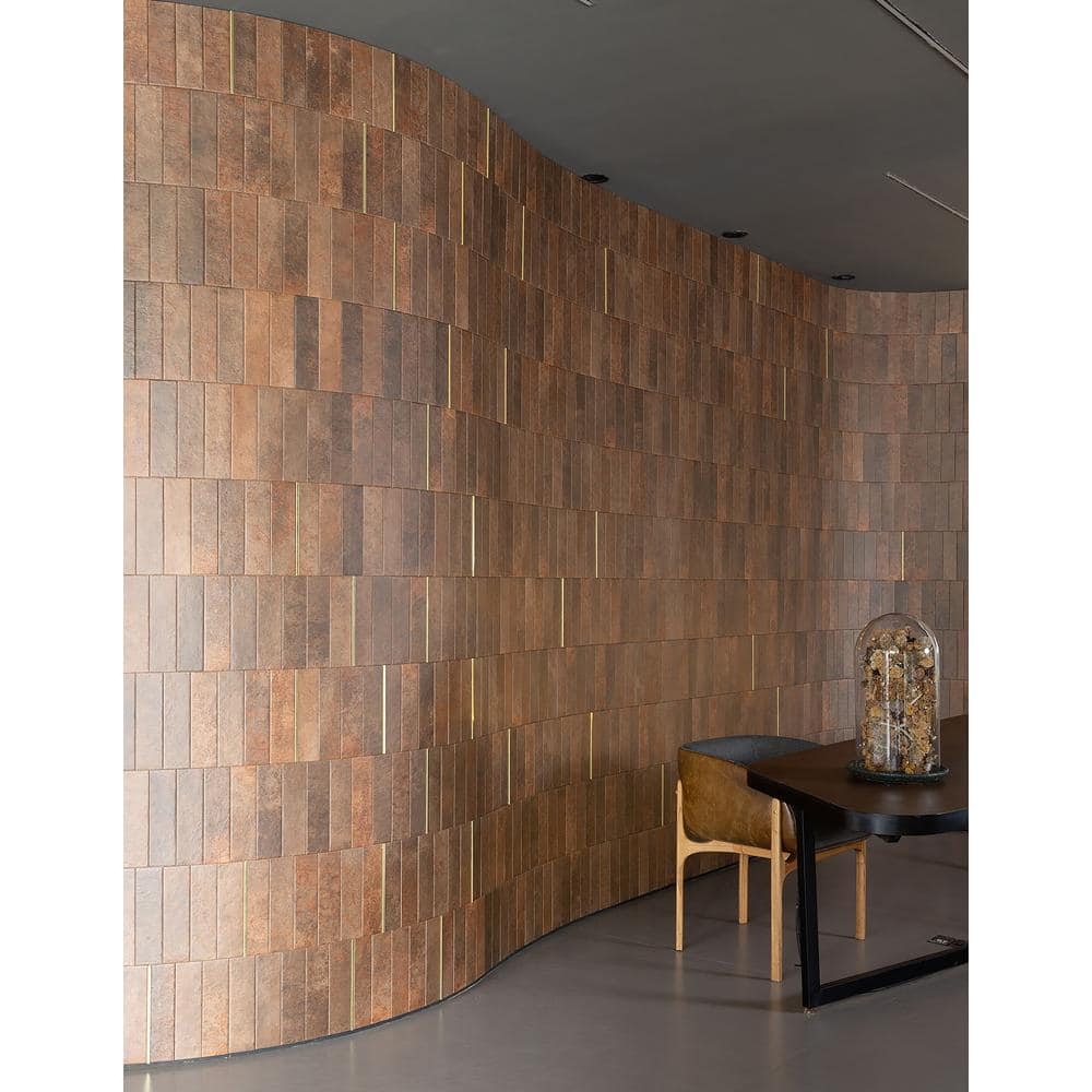Terracotta Brown Ceramic Subway Wall & Floor Tile, 3" x 10"