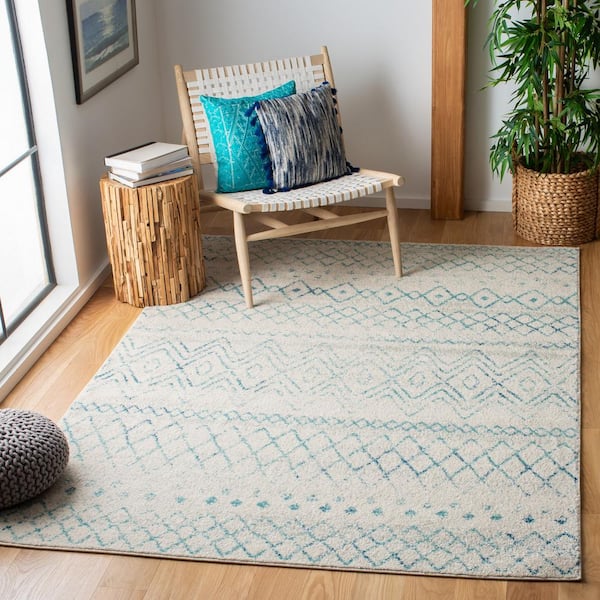 Madison Ivory/Aqua 9 ft. x 12 ft. Area Rug