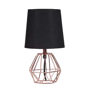 11.25 in. Copper Standard Light Bulb Bedside Table Lamp