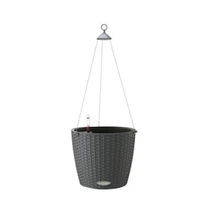 Trend Nido Cottage Hanging Basket 9 in. dia. Granite Self Watering Plastic Planter