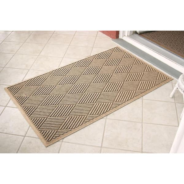 Bungalow Flooring Waterhog Squares 35 in. x 85 in. Pet Polyester Indoor Outdoor Door Mat Camel