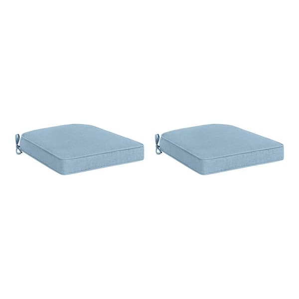 Hampton Bay 20 in. W x 20 in. D Cushionguard Universal Outdoor Seat Pad in Surf (Set of 2)